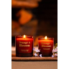 Starseven Rakle Orange Blossom Kokulu Mum Seti 2’li | Dekoratif Cam Bardak Mum | Portakal Çiçeği Kokulu Aroma