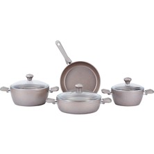 Starseven Taç 71250350 7 Parça Graniks Tencere Seti, Rosegold