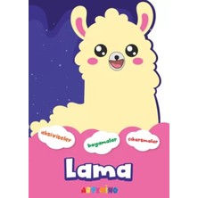 Uravas Store Şekilli Hayvanlar Serisi - Lama Aktivite Boyama Çıkartma Kitabı
