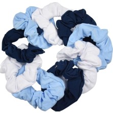 Starseven Motique Accessories 9 Paket Scrunchies Saç Bağları - 3 Beyaz, 3 Lacivert, 3