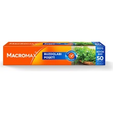 Starseven Macro Max Buzdolabı Poşeti Büyük Boy 50 Adet (30X45 Cm), Geniş Hacimli Saklama Dondurucu Poşeti