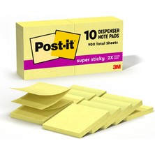Starseven Post-It Süper Yapışkan Pop-Up Notlar, 3x3 Inç, 10 Ped, 2x Yapıştırma Gücü, Kanarya Sarı, Geri Dönüş