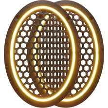 Starseven Neon Işıklı (6x9) Inç Kaliteli Plastik Hoparlör Midrange Kapağı - 2 Adet - Sarı