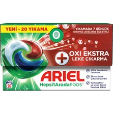 Starseven HEPSI1ARADA Pods Oxi Extra Çıkarma Kapsül Çamaşır Deterjanı Beyazlar Renkliler 20 Yık