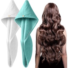 Starseven Yfong 2 Paket Mikrofiber Saç Havlusu Sargısı, Kadınlar Için Süper Emici Hızlı Kuru Saç Türban Tüm S