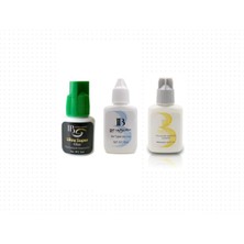 Starseven Fontenay Ib Ultra Glue 5ml + Ib Remover 15ML + Lb 15 ml Kirpik Primer Temizleyici Beyaz