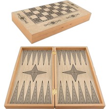 Starseven Marmara Yakma Ahşap Tavla – 12 mm Mdf Kasa, Parlak Selefon Kaplama, 36 mm & Siyah Tavla P