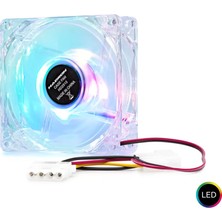 Uravas Store Kasa Fanı LED 80 mm Şeffaf HDX1516