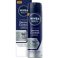 Starseven Nivea Men Erkek Sprey Deodorant Derma Control Clinical 150 Ml, 96 Saat Antiperspirant Koruma,ekstra