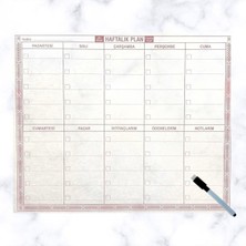 Starseven Şeffaf Kendiliğinden Yapışkanlı Kalemli Haftalık Planlayıcı 40CM-50CM