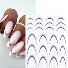 Starseven Ombre Efekt French Tırnak Sticker Siyah Nail SD-1954