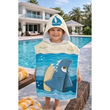 Evdek Little Blue Çocuk Panço Plaj Havlusu