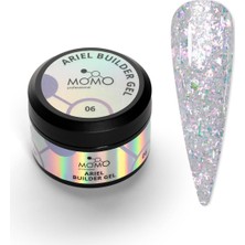 Starseven Builder Gel, Nail Için Protez Tırnak Jeli No.06, Şeffaf Holografik Pembe Lila Simli, 10 G