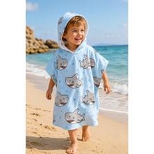 Evdek Baby Shark Çocuk Panço Plaj Havlusu