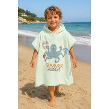 Evdek Summer Octopus Çocuk Panço Plaj Havlusu