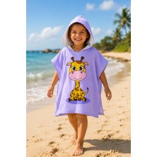Evdek Giraffe Çocuk Panço Plaj Havlusu