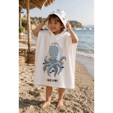 Evdek Sailor Octopus Çocuk Panço Plaj Havlusu