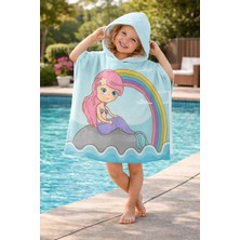 Evdek Rainbow Mermaid Çocuk Panço Plaj Havlusu