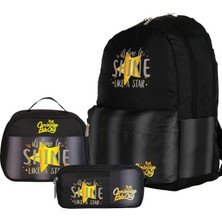 Starseven Cambridge Club Çift Ana Bölmeli Unisex Çocuk Ilkokul Çanta Set Siyah