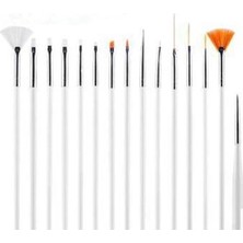 Starseven Nail Tırnak Süsleme Fırça Seti 15 Li Set Profesyonel Boyama Fırçası Beyaz