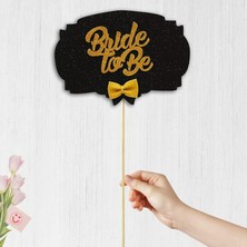 Starseven Süsle Bebek Parti Bride To Konuşma Balonu Çubuğu - Siyah & Altın