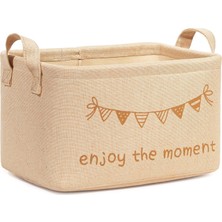 Starseven Textile Çocuk Odası Jüt Dokuma Kumaş Sepet 30 x 21 x cm