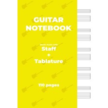 Starseven Independently Published Guitar Notebook. Sheet Music With Staff + Tablature: Yellow Cover, White Pa