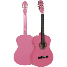 Starseven CG-270PK Pembe Renk Klasik Gitar 4/4 Yetişkin Boy Sap Ayarlı Full Set