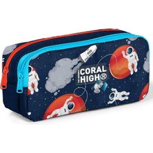 Starseven Coral High Lacivert Astronot Iki Bölmeli Kalem Çantası - Erkek Çocuk