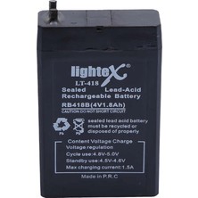 Twin Store Lightex LT-418 4V 1.8AH Işıldak Fener Aküsü