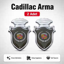 Şimika Cadillac Chia Arma Krom Oto Amblem – 5 × 3,5 cm