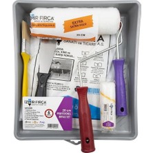 Starseven Profesyonel Boyacı Seti, 6 Parça, 20 cm Rulo, 26X32 cm Boya Tavası, Kestirme Fırçası, P