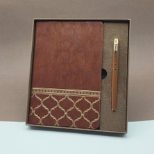 Renas Store Öğretmenler Günü Hediyesi Kutulu Deri Defter Kalem Seti