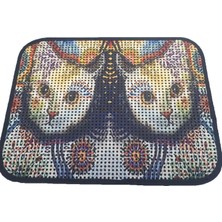 Starseven Miapet Elekli Desenli Tuvalet Önü Paspası 60 x 45 cm Beyaz