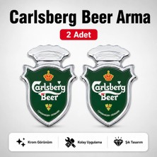 Şimika Carlsberg Chia Arma Krom Oto Amblem – 5 × 3,5 cm