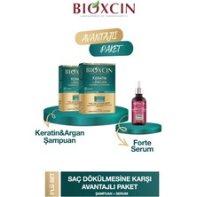 Starseven Bioxcin Keratin & Argan Şampuanı 300 ml 2 Adet + Bioxcin Forte 50 ml Saç Dökülmesine Karşı Se