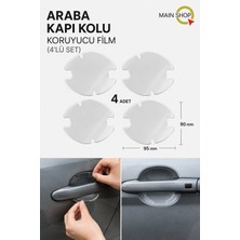 MAİN SHOP Araç Kapı Kolu Koruyucu Şeffaf Film Sticker Şeffaf Çizik Önleyici Folyo 4'lü Set (95X90 Mm)