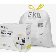 Starseven Eko Kolay Dağıtım Rulosu 80 Adet Ekstra Güçlü Ipli Küçük Torbası, 4 Galon Torbası (10-15L)