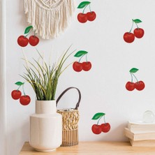 Starseven Tempaper Kiraz Soyma Yapıştır Duvar Çıkartmaları, Kırmızı