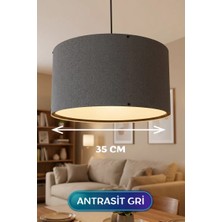 Uravas Store Antrasit Gri Kumaş Başlıklı Sarkıt Avize 35 cm