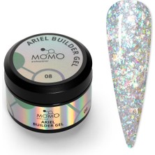 Starseven Builder Gel, Nail Için Protez Tırnak Jeli No.08, Şeffaf Holografik Yeşil Lila Simli, 10 G