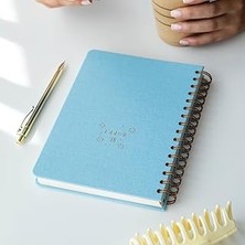 Starseven Paperora A5 Spiralli Sert Kapak Keten Kareli Tarihsiz Not Defteri