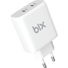 Starseven Bix BX2P50 50W Pd 2*type-C Girişli Gelişmiş Teknolojisi ile Donatılmış Seyahat Adaptörü