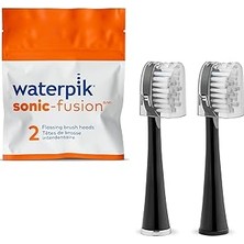 Starseven Waterpik Sonic-Fusion Fırçası Sffb-2eb Için Kapaklı Tam Boy Yedek Fırça Başlıkları 2 Adet Siyah