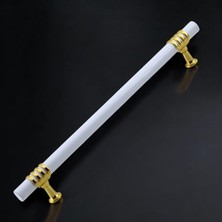 Starseven Eylül Mobilya Mutfak Dolabı Çekmece Dolap Kulpları Kapak Kulpu Kulbu Beyaz Altın 192 mm Metal Kulp