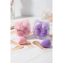 Starseven Miniso Şekilli Saklama Kutulu Hijyenik 4'lü Makyaj Süngeri Seti 12,5 Cm, 201646371010