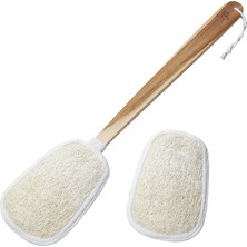 Starseven Faay Luffa Sünger Pedleri Yedekleri ile Bir Çubuk Üzerinde 17 Inç Doğal Peeling Kabağı Sırt Scrubbe