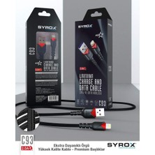 Starseven Syrox C93 2.0 Mah Iph 1 mt Gül Desenli̇ Kablo Araç Şarjı, Siyah
