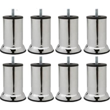 Starseven Mobilya Kanepe Baza Koltuk Destek Yükseltme Ayağı M8 Civatalı Krom Metal Ayakları 10 cm 8 A