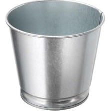 Starseven Galvanizli Gümüş Renk Saksı Bitki Çiçek Saksısı 9 cm Çelik